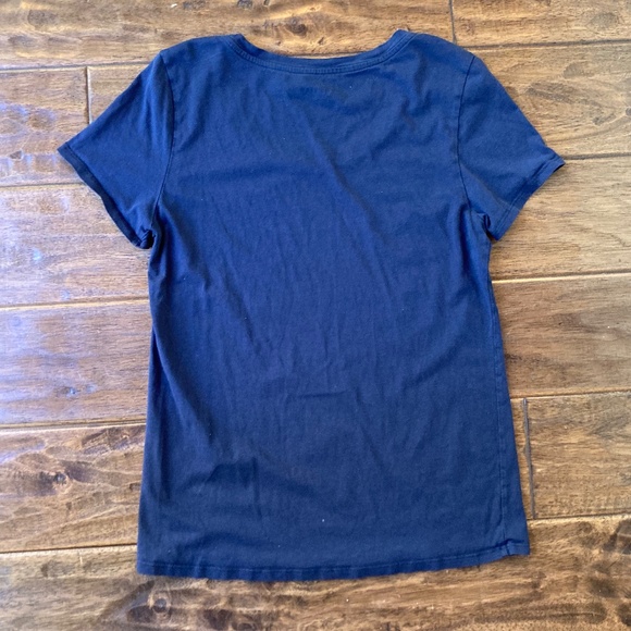 Quince Womens Cotton Modal Scoop Neck Tee Shirt Medium Minimal Navy Blue - Picture 2 of 6